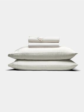 Cozy Earth Viscose from Bamboo Sheet Set-King- Baja Stripe in Laurel $338 retail